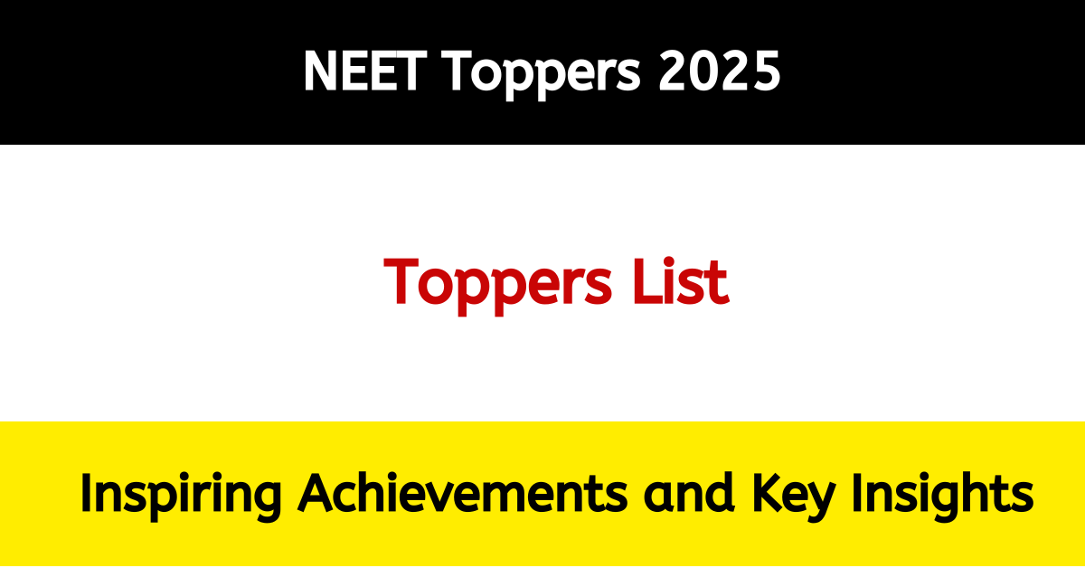 Neet Toppers List 2025